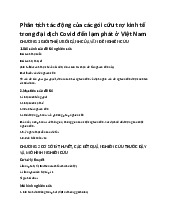 Phân tích tác động của các gói cứu trợ kinh tế trong đại dịch Covid đến lạm phát ở Việt Nam
