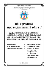 Phân Tích Hạn Chế Môi Trường Đầu Tư Việt Nam 2011-2022 | Môn Kinh tế đầu tư - Đại học Kinh Tế Quốc Dân