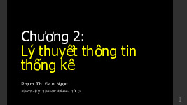 Bài giảng Chương 2: Lý thuyết thông tin thống kê môn Xử lý tín hiệu số | Đại học Bách Khoa Hà Nội