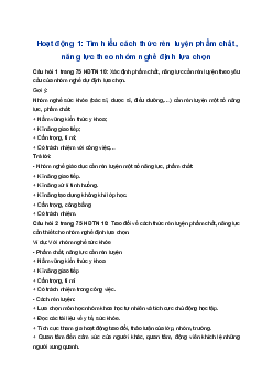 Giải Hoạt động trải nghiệm 10 Cánh diều: Hoạt động 1 chủ đề 9