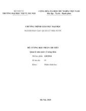 Đề cương học phần quản lý nhà nước về nông thôn | Đại học Nội Vụ Hà Nội