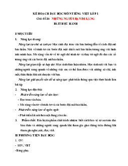 Chủ đề 26: Những người bạn im lặng | Bài 5 | Giáo án Tiếng Việt 1 bộ sách Chân trời sáng tạo