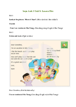 Giải Tiếng Anh lớp 3 Unit 9: Lesson Five | Family and Friends