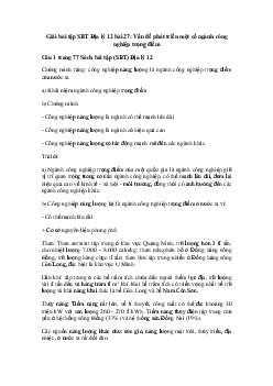 Giải bài tập SBT Địa Lý 12 bài 27: Vấn đề phát triển một số ngành công nghiệp trọng điểm