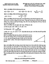 Đề giữa kì 1 Toán 9 năm 2024 – 2025 trường THCS Xuân Phương – Hà Nội