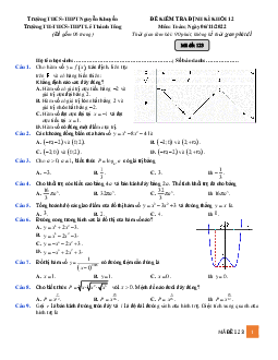 Đề kiểm tra Toán 12 năm 2022 – 2023 trường Nguyễn Khuyến & Lê Thánh Tông – TP HCM