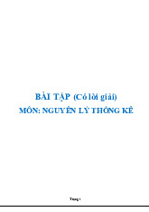 Bài tập Nguyên Lý Thống Kê - 12 Dạng Bài Điển Hình | Nguyên lý thống kê | Đại học Kinh tế - Đại học Đà Nẵng