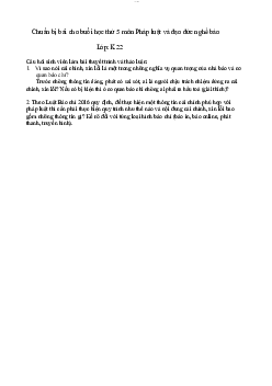 Chuẩn bị bài cho buổi học thứ 5  | Pháp luật và đạo đức nghề báo | Đại học Khoa học Xã hội và Nhân văn, Đại học Quốc gia Thành phố HCM