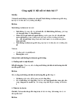 Công nghệ 11 Kết nối tri thức bài 17: Nuôi dưỡng và chăm sóc vật nuôi