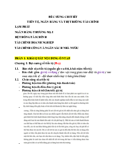 Đề cương chi tiết Tiền tệ, ngân hàng và thị trường tài chính