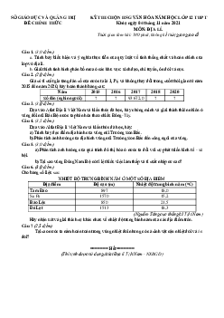 Đề thi HSG môn Địa 12 Sở GD-ĐT Quảng Trị 2021-2022 (có đáp án)