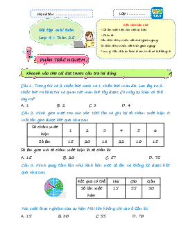 Giải Bài tập cuối tuần lớp 4 môn Toán Kết nối tri thức - Tuần 25