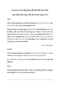 Soạn bài Luyện từ và câu: Biện pháp nhân hóa | Kết nối tri thức