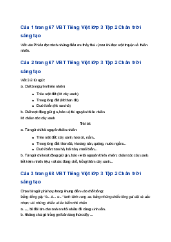 Giải Bài 1: Cậu bé và mẩu san hô trang 67 VBT Tiếng Việt lớp 3 Tập 2 Chân trời sáng tạo