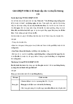 Giải GDQP 10 Bài 2: Kĩ thuật cấp cứu và chuyển thương CD