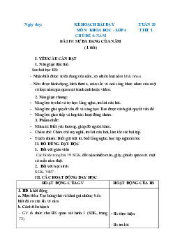 Giáo án Khoa học lớp 4 Tuần 20 | Chân trời sáng tạo