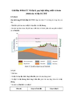 Giải Địa 10 Bài 17: Vỏ địa lí, quy luật thống nhất và hoàn chỉnh của vỏ địa lí CTST ( có đáp án)
