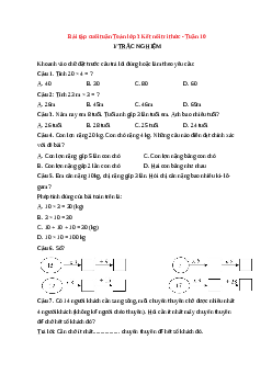 Phiếu bài tập cuối tuần lớp 3 môn Toán - Tuần 10 (cơ bản) | Kết nối tri thức
