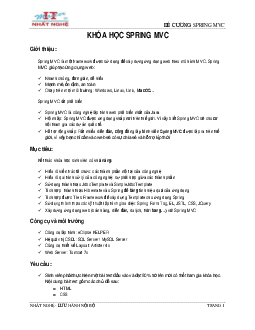 Khóa học SPRING MVC | Tài liệu môn Lập trình Web | Trường Cao đẳng Kỹ thuật Công nghệ Nha Trang