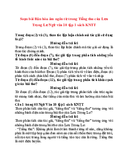 Soạn bài Bản hòa âm ngôn từ trong Tiếng thu của Lưu Trọng Lư Ngữ văn 10 tập 1 sách KNTT