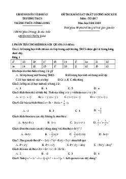 Đề thi HK2 Toán 7 năm 2018 – 2019 trường THCS Thắng Thủy – Vĩnh Long – Hải Phòng