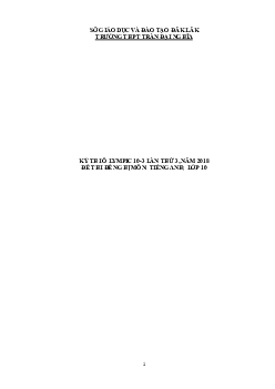 Đề thi (đề xuất) Olympic 10 tháng 3 lần thứ 3 môn Tiếng Anh năm 2019 môn Tiếng Anh 10 THPT Trần Đại Nghĩa