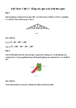Giải Toán 7 Bài 1: Tổng các góc của một tam giác | Cánh diều