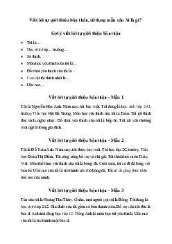 Tập làm văn lớp 2: Viết lời tự giới thiệu bản thân, sử dụng mẫu câu Ai là gì? | Cách Diều