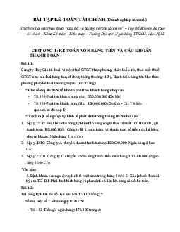 Bài tập tự luận ôn tập môn Kế toán tài chính