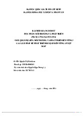 Tiểu luận Giải pháp Du lịch Bền vững (2023-2024 môn Môi trường và phát triển  -  trường đại học Khoa học xã hội và nhân văn- Đại học Quốc Gia Thành phố Hồ Chí Minh.
