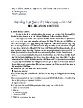 Bài tổng hợp Nghiên cứu Highlands Coffee môn Quản trị kinh doanh | Trường Đại Học Nha Trang