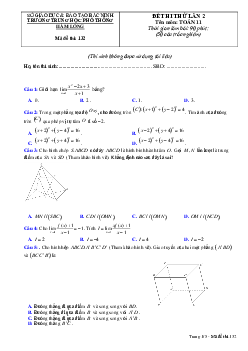 Đề thi thử lần 2 Toán 11 năm 2021 – 2022 trường THPT Hàm Long – Bắc Ninh