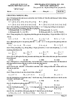Đề cuối học kỳ 2 Toán 10 năm 2023 – 2024 trường THPT Trần Cao Vân – Quảng Nam