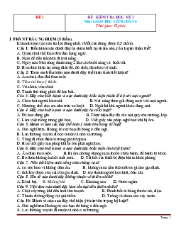 TOP 15 đề thi học kỳ 1 GDCD lớp 6 (có đáp án)