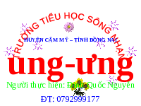 Giáo án điện tử Tiếng việt 1 bài 3 Chân trời sáng tạo: Học vấn: ung, ưng
