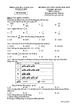 Đề học kì 2 Toán 6 năm 2022 – 2023 phòng GD&ĐT Vũ Thư – Thái Bình