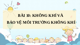 Giáo án điện tử Khoa học tự nhiên 6 bài 10 Chân trời sáng tạo : Không khí và bảo vệ môi trường không khí
