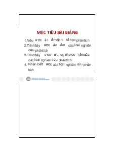 Slide bài giảng môn Dịch tễ học