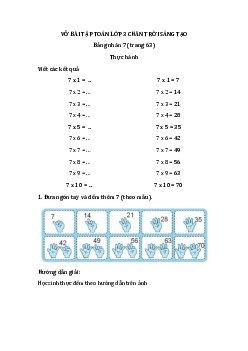 Giải Vở bài tập Toán lớp 3 Chân trời sáng tạo: Bảng nhân 7 (trang 63)