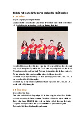 15 bài hát quy định trong quân đội (bắt buộc)