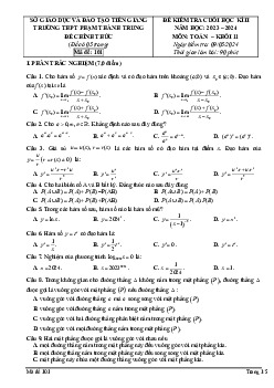 Đề cuối học kì 2 Toán 11 năm 2023 – 2024 trường THPT Phạm Thành Trung – Tiền Giang