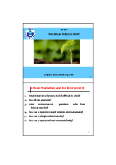 Food Production and the Environment | Bài giảng chương 8 học phần Environmental Science | Trường Đại học Quốc tế, Đại học Quốc gia Thành phố Hồ Chí Minh