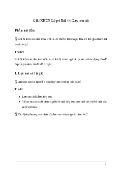 Giải KHTN Lớp 6 Bài 44: Lực ma sát | Kết nối tri thức