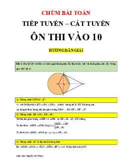 Chùm bài toán tiếp tuyến – cát tuyến ôn thi vào lớp 10 môn Toán