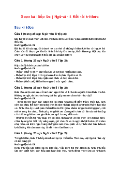 Soạn bài Bếp lửa | Ngữ văn 8 Bài 6: Chân dung cuộc sống sách Kết nối tri thức