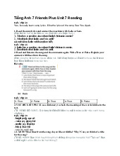 Tiếng Anh 7 Friends Plus Unit 7 Reading