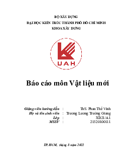 Báo cáo môn "Vật liệu"