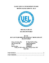Tiểu luận Luật doanh nghiệp | Trường Đại học Kinh tế – Luật, Đại học Quốc gia Thành phố Hồ Chí Minh