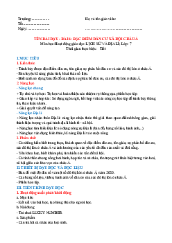 Giáo án Địa lí 7 Bài 6 sách Kết nối tri thức