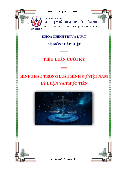 Tiểu luận môn Pháp luật đại cương đề tài "Hình phạt trong Luật Hình sự Việt Nam"